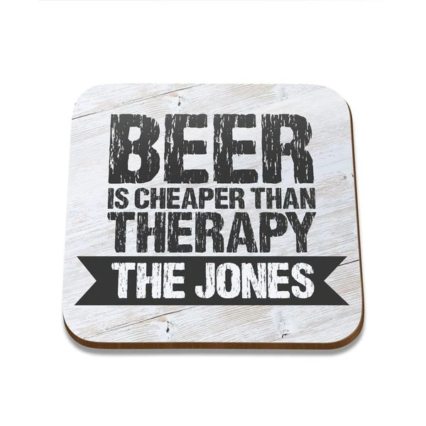 Beer Therapy Square Coaster - Set of 4