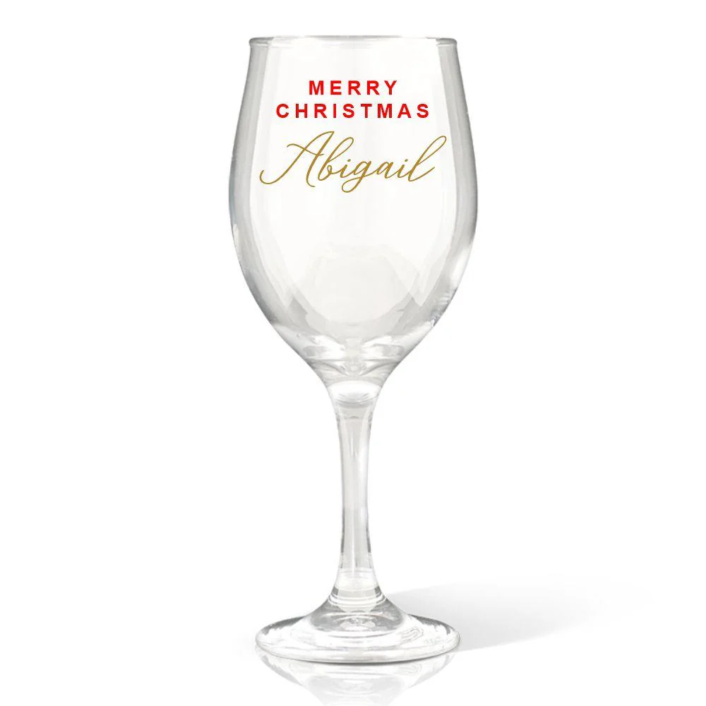 Christmas Wine Glass