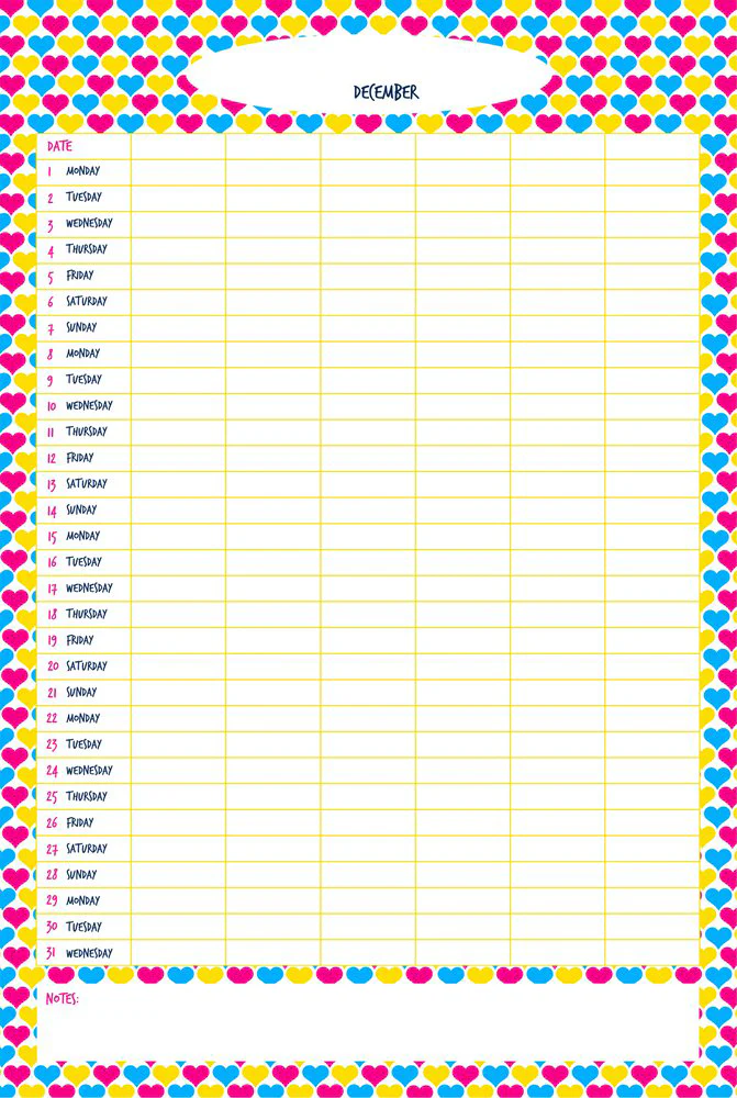 Hearts A3 Family Planner - Image 2